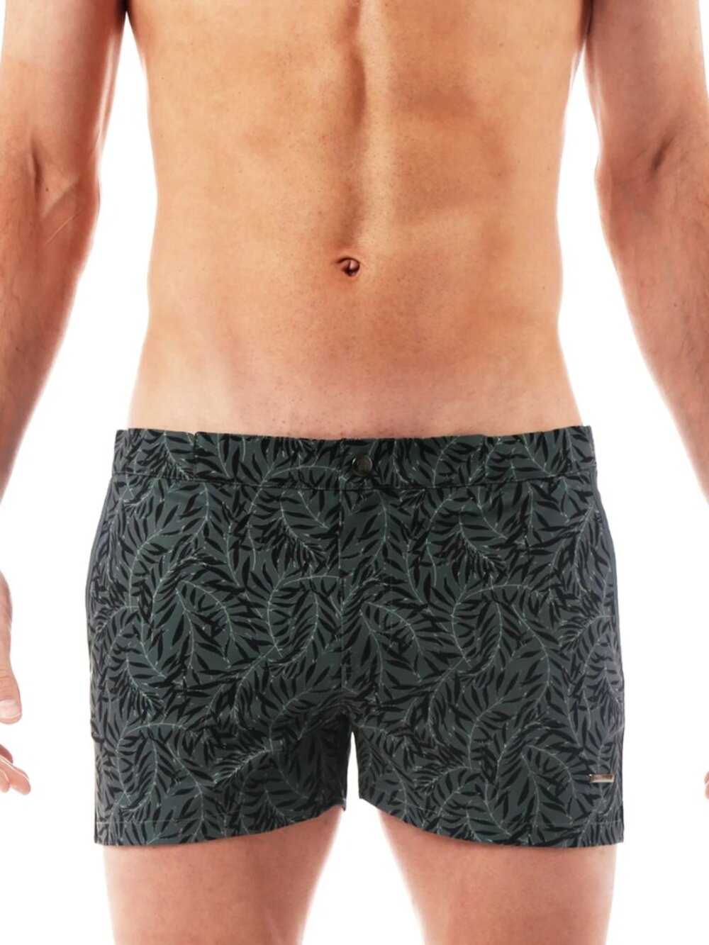 Parke & Ronen Green Julian Print Short Swim Trunks Size 30